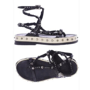 A.s.98 metal rock  stud leather wrap platform sandals size 7